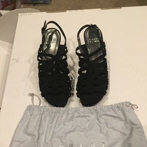 Stuart Weitzman Black Strappy Heels Size 6